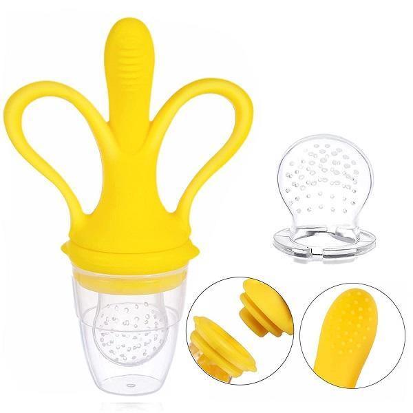 2 in 1 Baby Banana Teether & Baby Safety Feeder - Assorted Colours