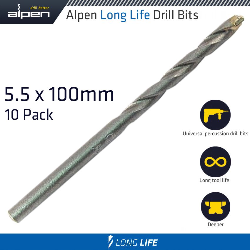 alpen-masonry-drill-bit-long-life-5.5-x-100mm-10pack-alp118055-1