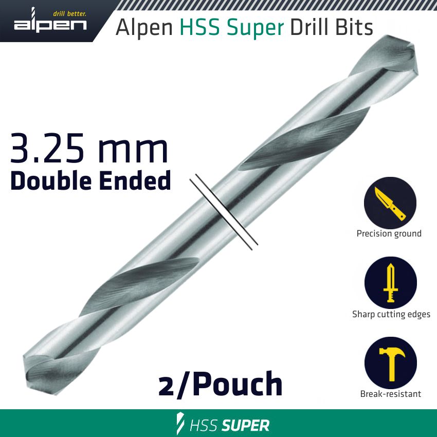 alpen-hss-super-drill-bit-double-ended-3.25mm-2/pouch-alp3710325-2