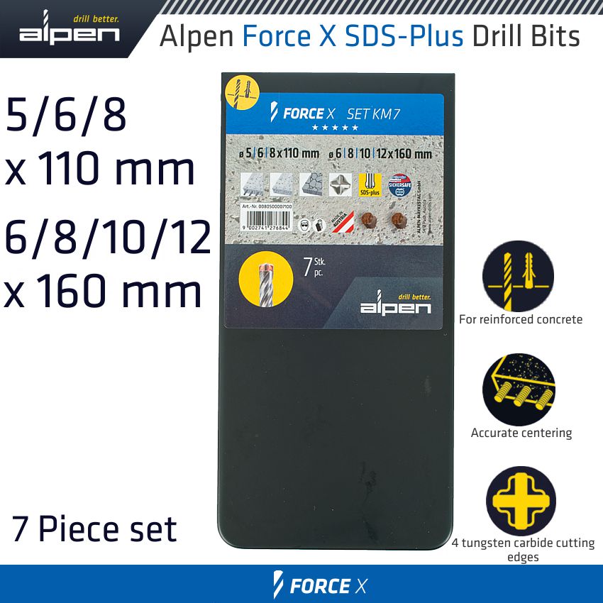 alpen-force-x-sds-plus-set-km7-7-pcs.-5.0/-6.0/-8.0-mm-x-110-and-6.0/-8.0/-1-alp805000071-2