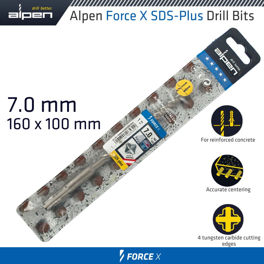 alpen-force-x-7.0-x-160/100-sds-plus-drill-bit-x4-cutting-edges-alp815007-3