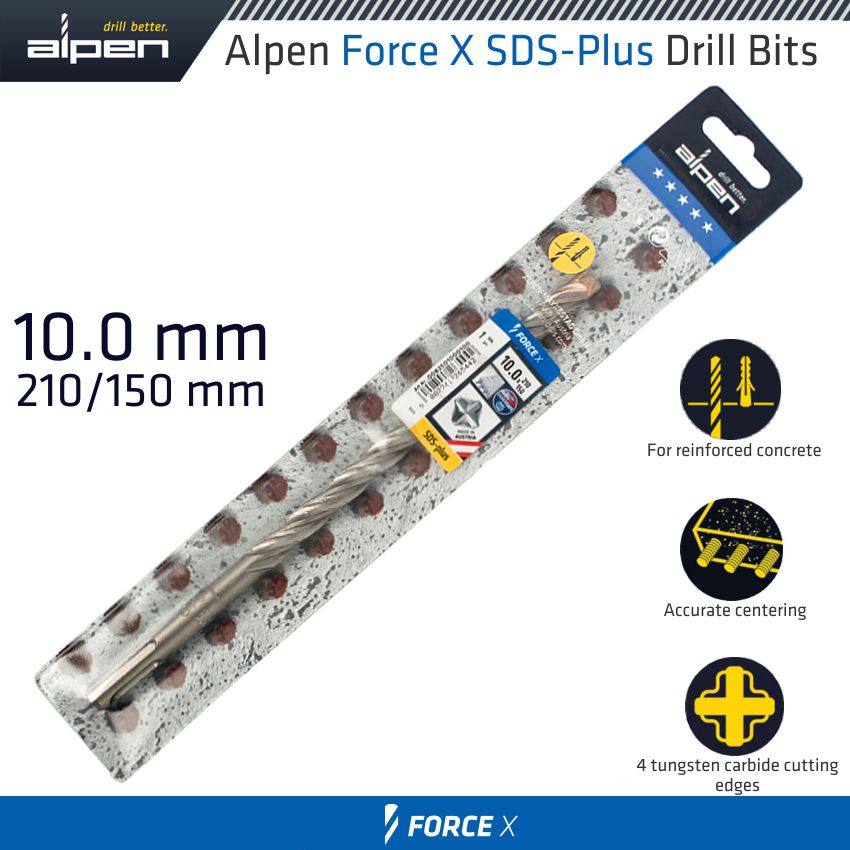 alpen-force-x-10.0-x-210/150--sds-plus-drill-bit-x4-cutting-edges-alp825010-3