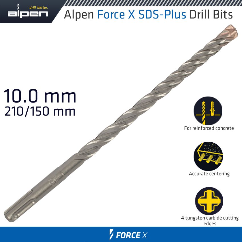 alpen-force-x-10.0-x-210/150--sds-plus-drill-bit-x4-cutting-edges-alp825010-1