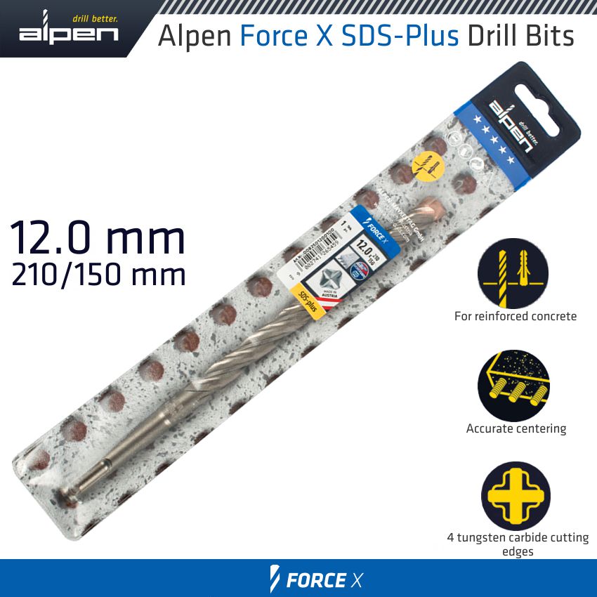 alpen-force-x-12.0-x-210/150--sds-plus-drill-bit-x4-cutting-edges-alp825012-3