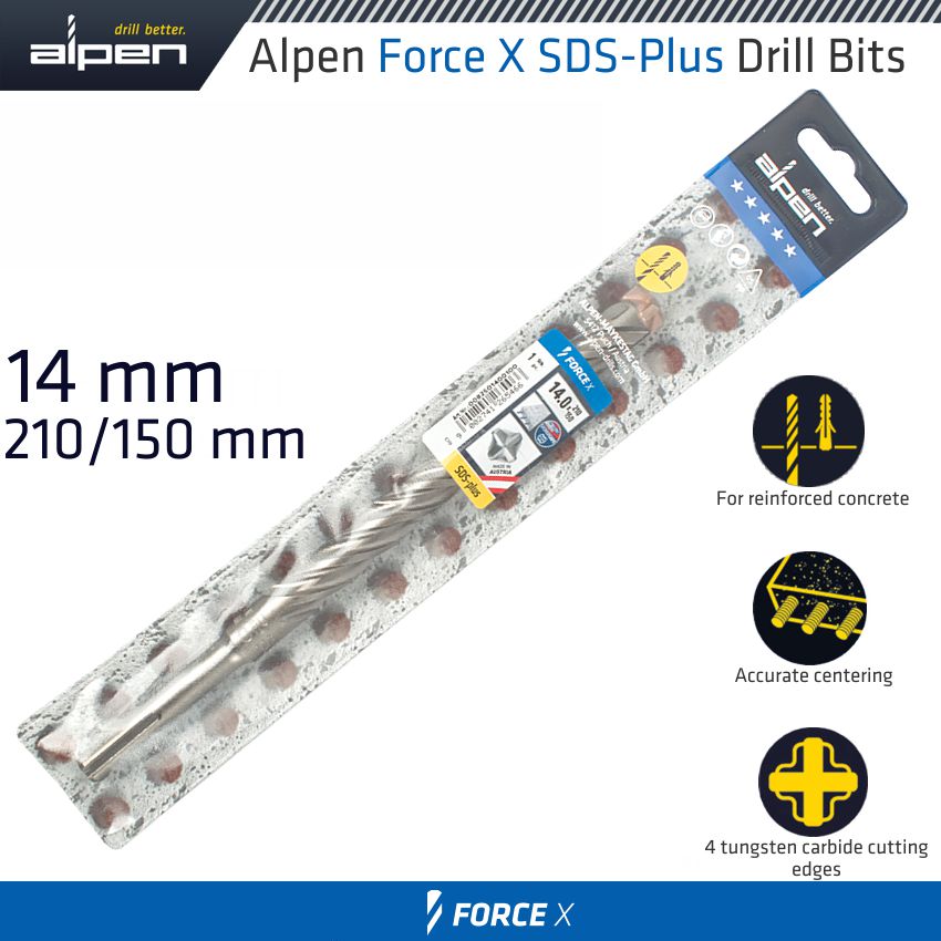 alpen-force-x-14.0-x-210/150--sds-plus-drill-bit-x4-cutting-edges-alp825014-2