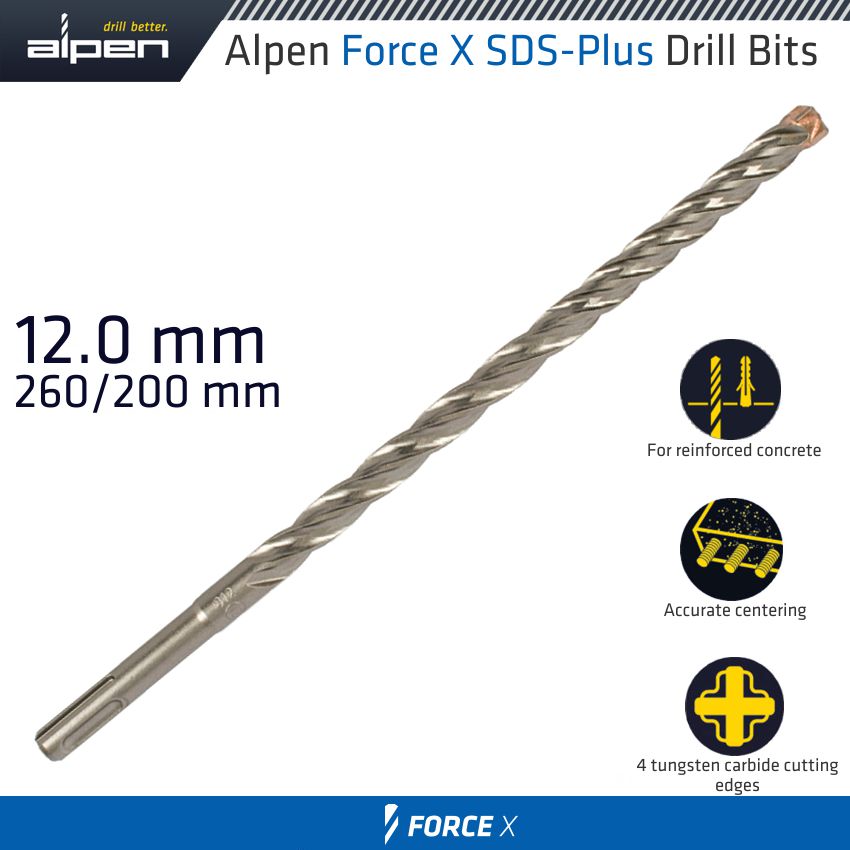 alpen-force-x-12.0-x-260/200--sds-plus-drill-bit-x4-cutting-edges-alp835012-1