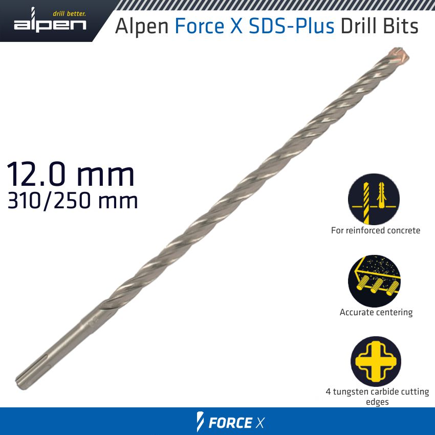 alpen-force-x-12.0-x-310/250--sds-plus-drill-bit-x4-cutting-edges-alp845012-1