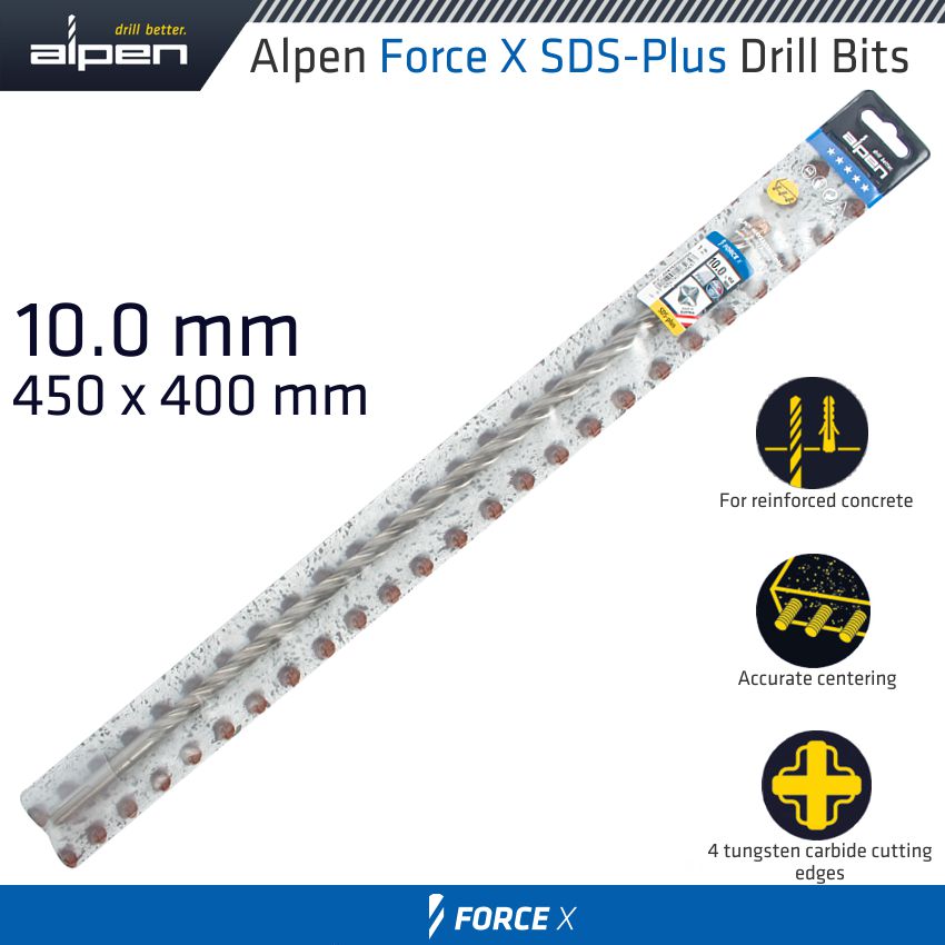 alpen-force-x-10.0-x-450/400--sds-plus-drill-bit-x4-cutting-edges-alp875010-3