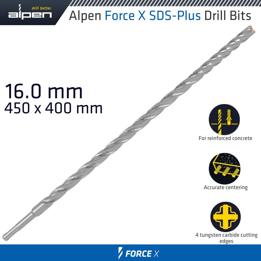 alpen-force-x-16.0-x-450/400--sds-plus-drill-bit-x4-cutting-edges-alp875016-2