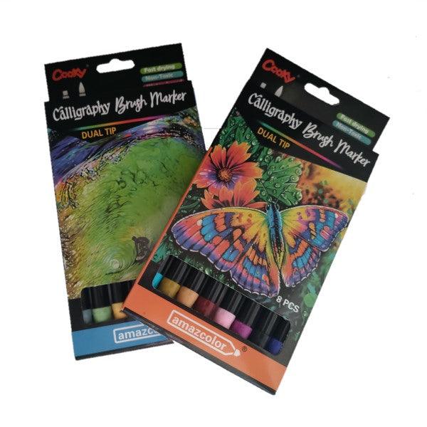 Calligraphy Brush Marker 8pc