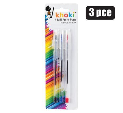 image-SA-LOT-Khoki-3-Ball-Point-Pens-Black,-Blue-&-Red-Ink_071-003000-A