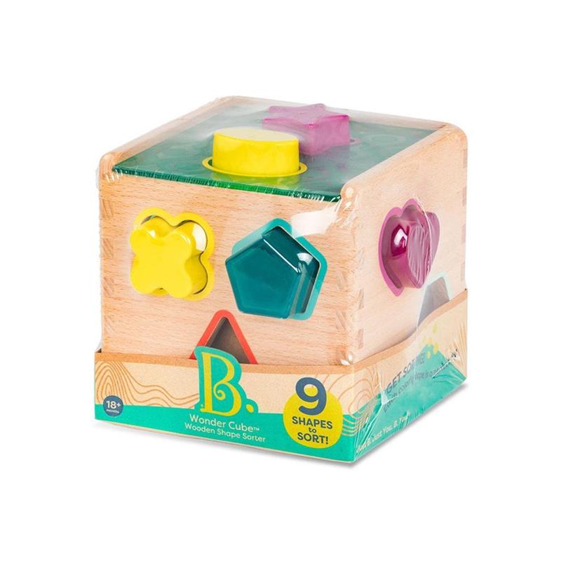 image-SA-LOT-B.-Toys-Wonder-Cube,-Wooden-Shape-Sorter_BX1763Z