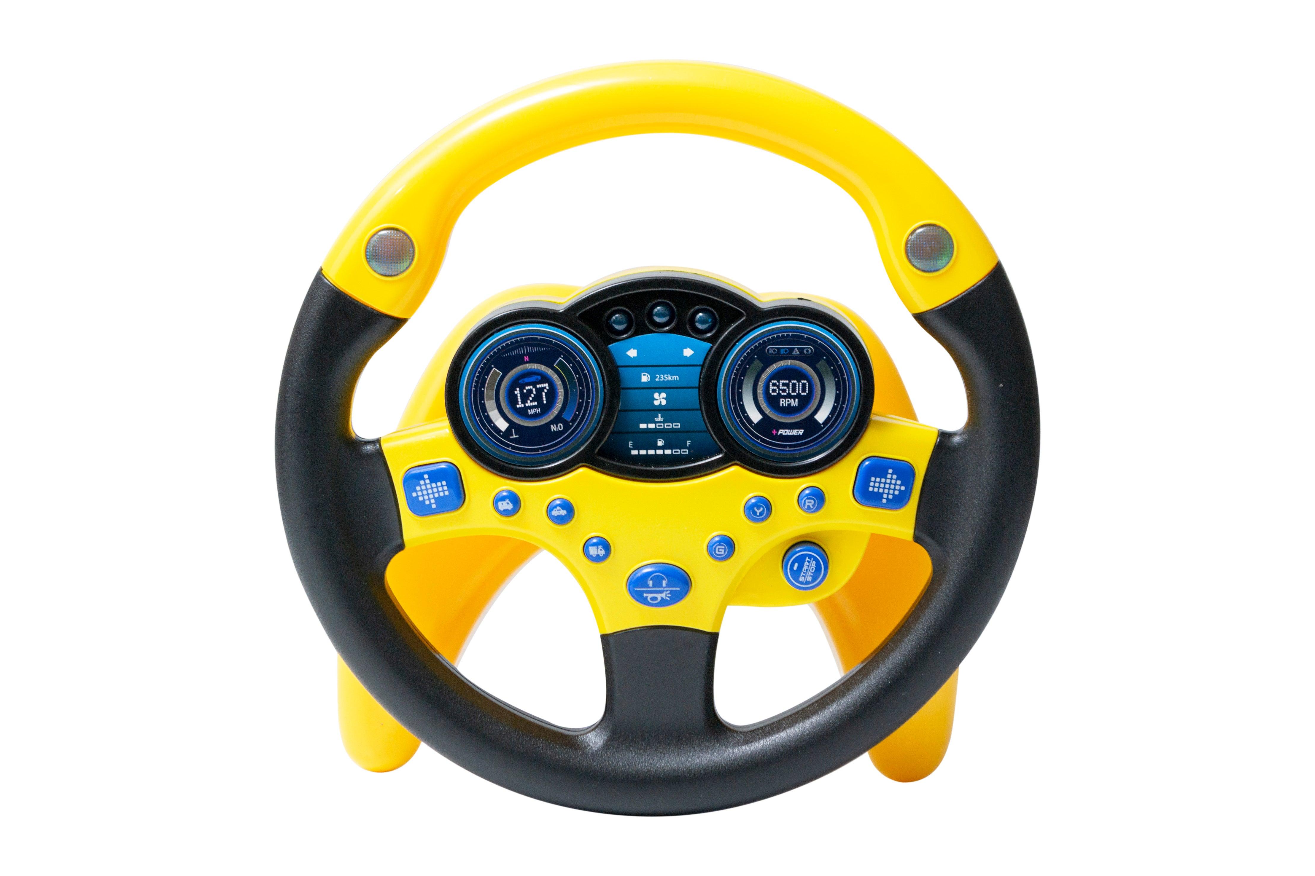 Yellow Sound & Light Toy Steering Wheel - 4aKid