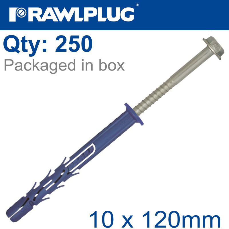 rawlplug-nyl-frame-fixing-zp-+-collar-hex-screw-10mmx120mm-x250--box-raw-r-ff1-n-10k120-m-1