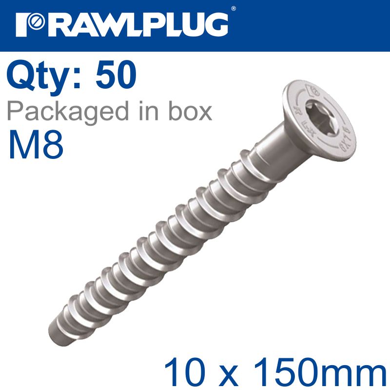 rawlplug-concrete-screwbolt-m8-10x150mm-csk-zinc-fl-x50-box-raw-r-lx-08x150-cs-zf-1