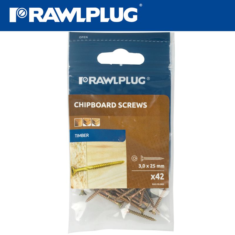 rawlplug-r-ts-chpiboard-hd-screw-3.0x25mm-x42-per-bag-raw-r-s1-ts-3025-3
