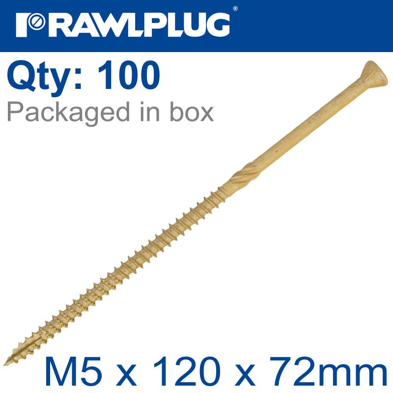 rawlplug-r-dsx-decking--screws-m5-x-120x72-ginger-ruspert-x100-tub-raw-r-sl1-dsx-5120-1