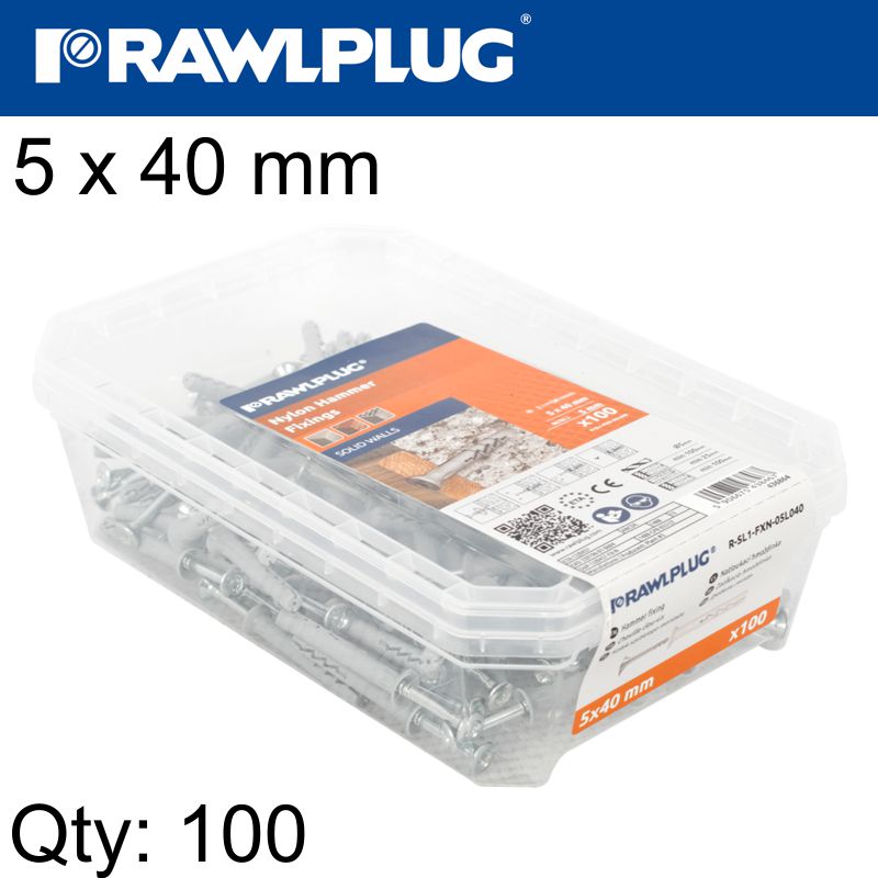 rawlplug-nyl-nail-in-fixing-5-x-40mm-csk-100-psc-per-tub-raw-r-sl1-fx-n05l040-2