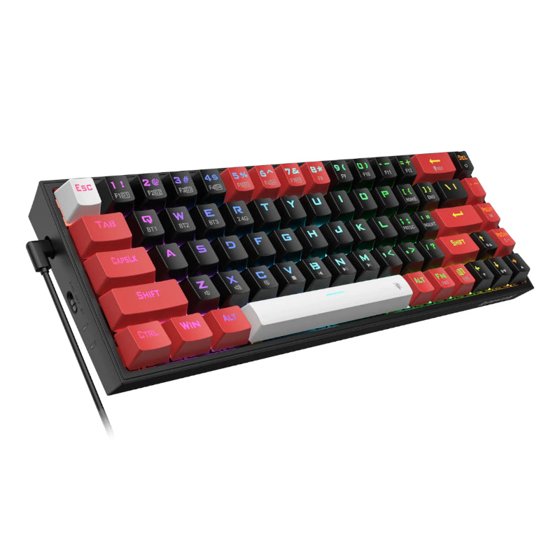 redragon-castor-pro-68key-wireless-red|black|white-keycap-bluetooth-rgb-red-switch---black|red-5-image