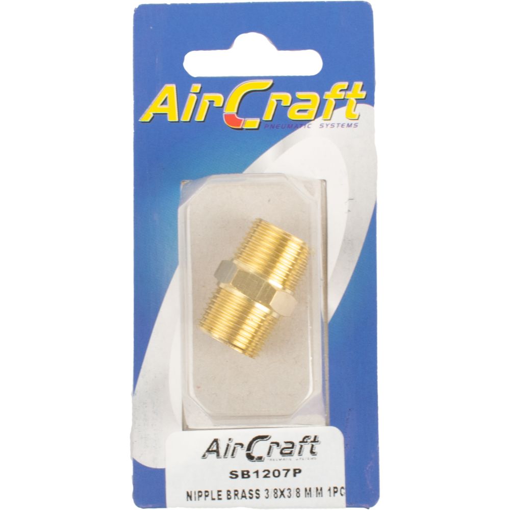 aircraft-nipple-brass-3/8x3/8-m/m-1pc-pack-sb1207p-1