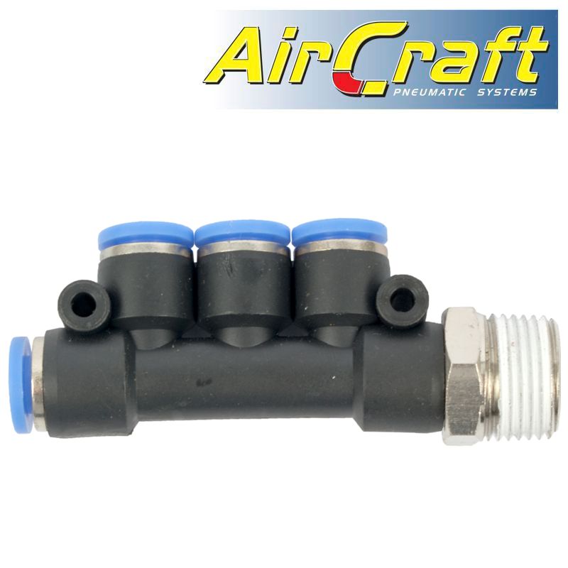 aircraft-pu-hose-fitting-manifold-4-x-6mm-port-x-3/8'm-sg-apkd06-03-1