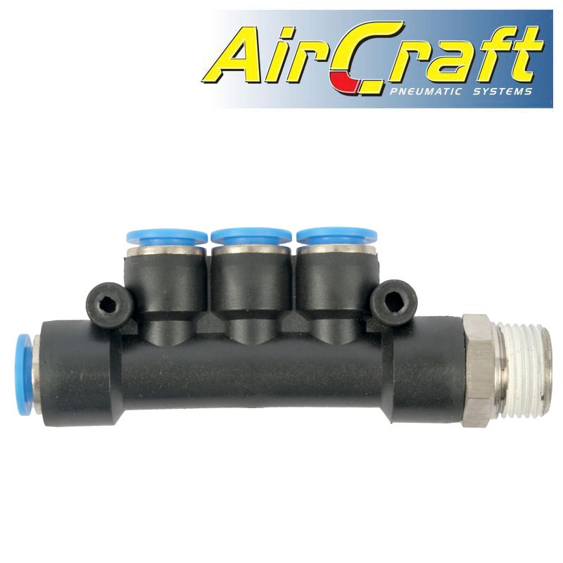 aircraft-pu-hose-fitting-manifold-4-x-8mm-port-x-3/8'm-sg-apkd08-03-1