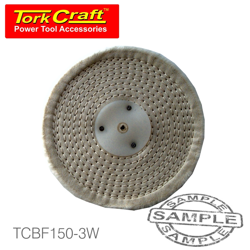 tork-craft-white-buff/mop-150mm-x-3-section-x-30-mm-thick-1/2-'-hole-tcbf150-3w-1