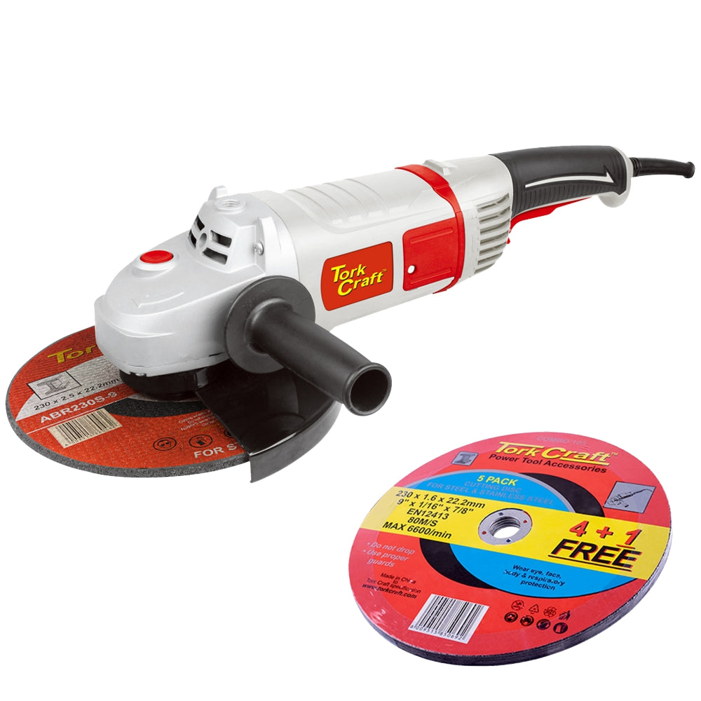 tork-craft-angle-grinder-230mm-tcag0230-c/w-combo105-230mm-steel-cutting-discs-torkit230s-1