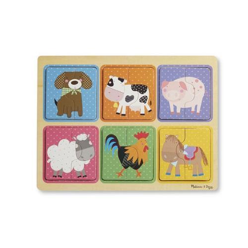 Melissa & Doug Natural Play Wooden Puzzle - Farm Friends (Pre-Order)